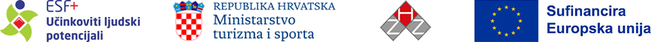 Logotipi Europske unije, ESF+ i Ministarstva turizma i sporta